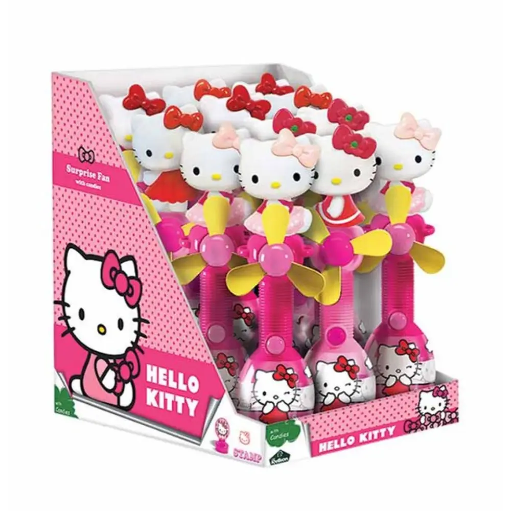 Kẹo Cây Quạt & Con Dấu Mèo, Hello Kitty Fan & Stamp with Candies (10g) - RELKON
